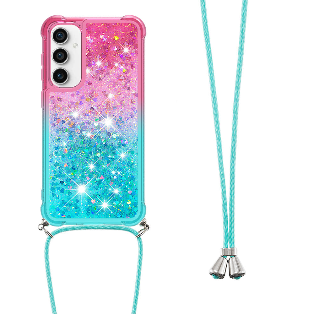 YB Quicksand Series-6 For Samsung Galaxy S23 FE TPU Gradient Case Bling Floating Liquid Phone Cover with Lanyard YB Quicksand Series-6 For Samsung Galaxy S23 FE TPU Gradient Case Bling Floating Liquid Phone Cover with Lanyard